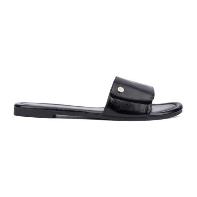 New York & Company Womens Adelle Adjustable Strap Flat Sandals