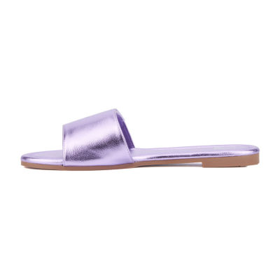 New York & Company Womens Adelle Adjustable Strap Flat Sandals