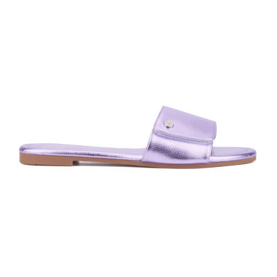 New York & Company Womens Adelle Adjustable Strap Flat Sandals