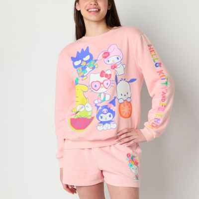 Juniors Womens Crew Neck Long Sleeve Hello Kitty Sweatshirt