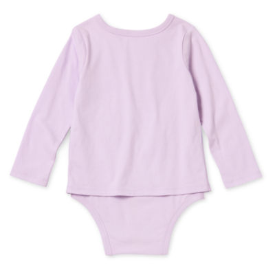 Okie Dokie Toddler Girls Adaptive U Neck Long Sleeve Bodysuit