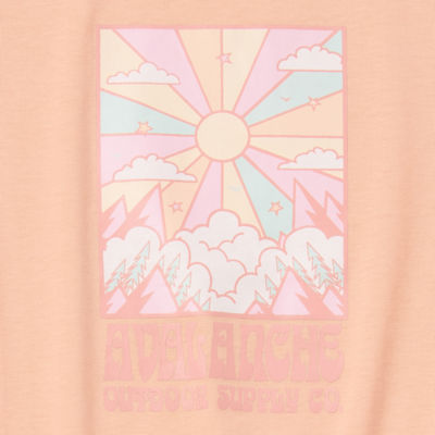 Avalanche Big Kid Girls Round Neck Short Sleeve Classic Fit Graphic T-Shirt