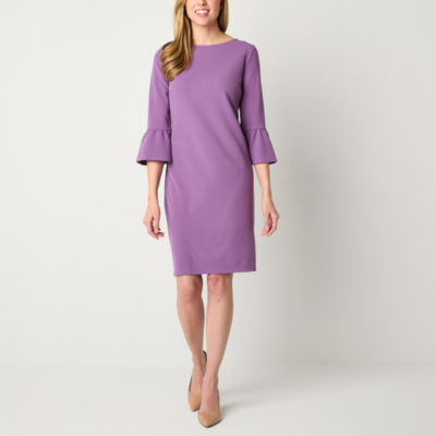 Liz Claiborne Womens 3/4 Sleeve Sheath Dress