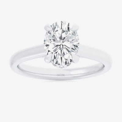 G-H / Si1-Si2) Womens 1 1/7 CT. T.W. Lab Grown White Diamond 14K Gold Oval Solitaire Engagement Ring