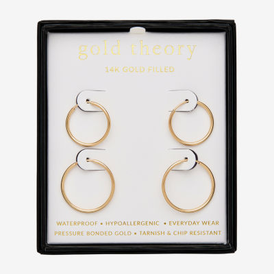 Gold Theory Gold Tone Round Pair Earring Set