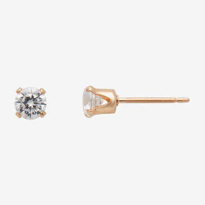Gold Theory White Cubic Zirconia Gold Tone Round 2 Pair Earring Set