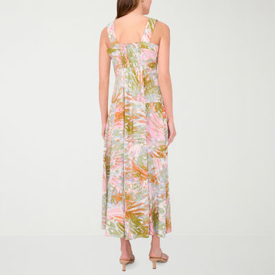 MSK Womens Sleeveless Abstract Maxi Dress
