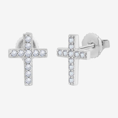 Diamonart Womens Cubic Zirconia Sterling Silver Cross 2-pc. Jewelry Set
