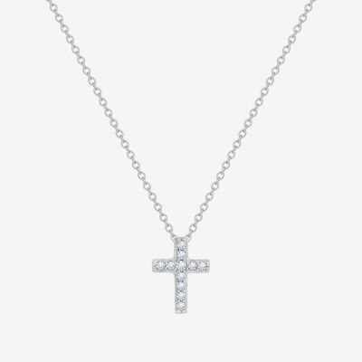 Diamonart Womens Cubic Zirconia Sterling Silver Cross 2-pc. Jewelry Set
