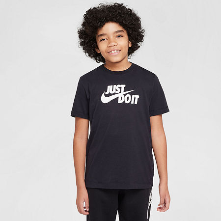 Nike Big Unisex Crew Neck Short Sleeve Graphic T-Shirt, Large, Black