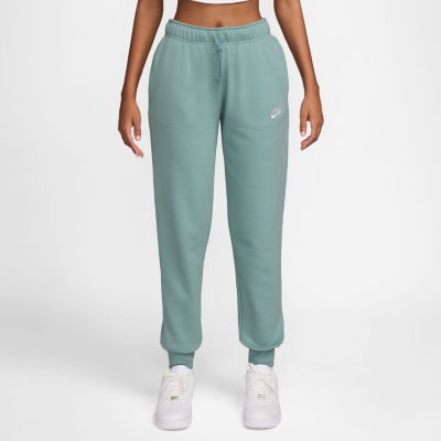 Nike Womens Drawstring Waist Cuffed Mid Rise Fleece Active Jogger Pant
