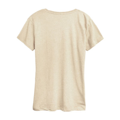 Womens Crew Neck Short Sleeve Regular Fit Peanuts Snoopy Graphic T-Shirt