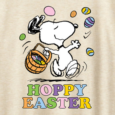 Womens Crew Neck Short Sleeve Regular Fit Peanuts Snoopy Graphic T-Shirt