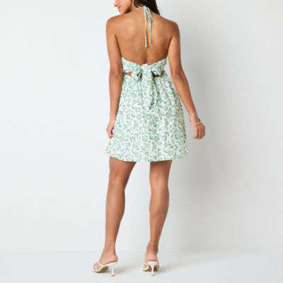 by&by Womens Sleeveless Juniors Paisley Babydoll Dress