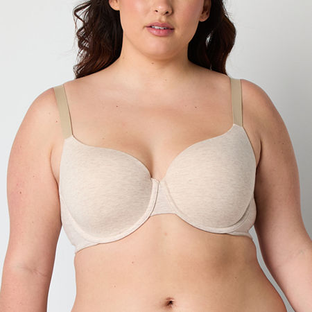 Ambrielle Cotton Womens Medium Support Demi Bra 364238, Ddd, Brown