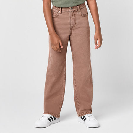 Thereabouts Little & Big Boys Adjustable Waist Carpenter Jean, 14, Brown