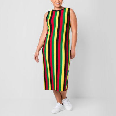 Hope & Wonder Juneteenth Womens Plus Sleeveless Maxi Dress