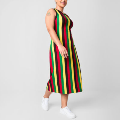 Hope & Wonder Juneteenth Womens Plus Sleeveless Maxi Dress