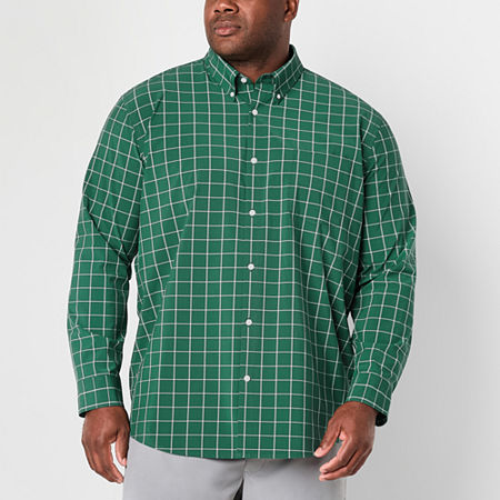 St. John's Bay Mens Performance Long Sleeve Classic Fit Big and Tall Button-Down Shirt, 4x-large, Green