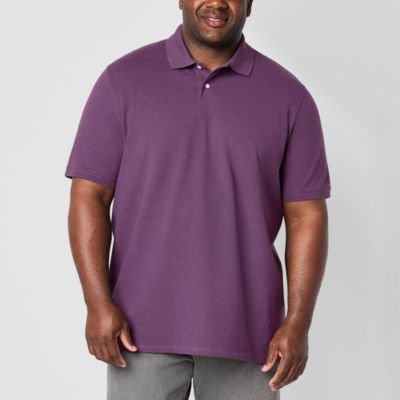 St. John's Bay Premium Stretch Big and Tall Mens Classic Fit Short Sleeve Polo Shirt