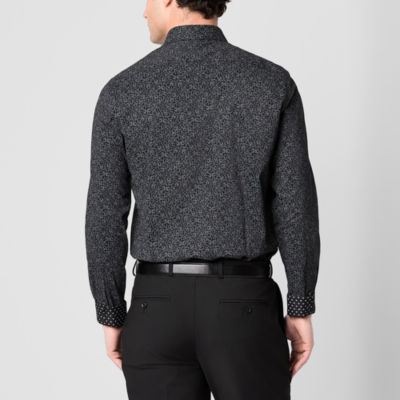 J. Ferrar Ultra Comfort Mens Long Sleeve Cuffed Slim Fit Stretch Fabric Wrinkle Free Button-Down Shirt