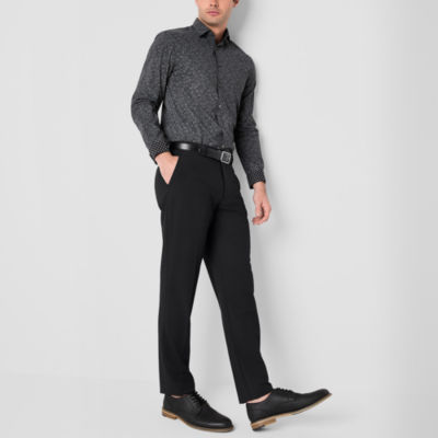 J. Ferrar Ultra Comfort Mens Long Sleeve Cuffed Slim Fit Stretch Fabric Wrinkle Free Button-Down Shirt