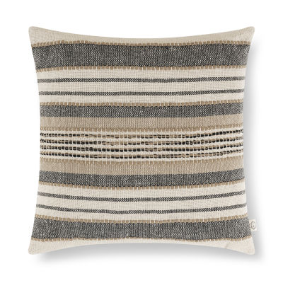 Indigo Road by Egypt Sherrod Azzo Multi-Weave Stripe 100% Cotton Square Throw Pillow