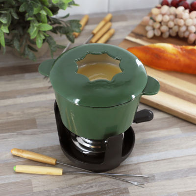 MegaChef Enameled Cast Iron Fondue Set