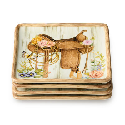 Certified International Rosewood 4-pc. Ceramic Appetizer Plate