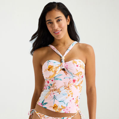 Mynah Womens Lined Floral Tankini Swimsuit Top