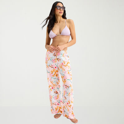 Mynah Womens Floral Pants Swimsuit Cover-Up