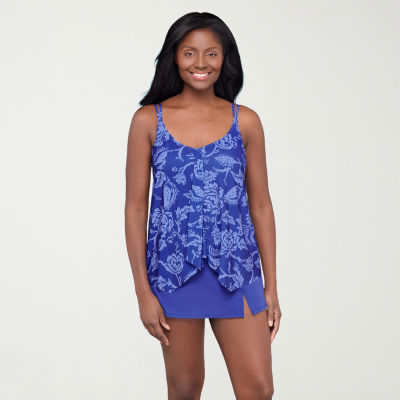 Sonnet Shores Womens Floral Tankini Swimsuit Top
