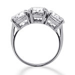 DiamonArt® Womens White Cubic Zirconia Platinum Over Silver Oval Engagement Ring