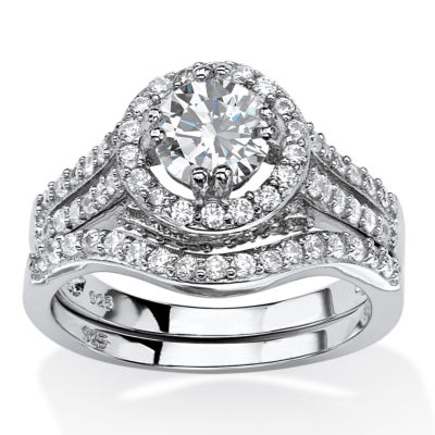 DiamonArt® Womens 1 5/8 CT. T.W. White Cubic Zirconia Platinum Over ...