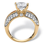 DiamonArt® Womens 5 1/2 CT. T.W. White Cubic Zirconia 14K Gold Over Silver Round Engagement Ring