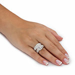 DiamonArt® Womens 4 1/2 CT. T.W. White Cubic Zirconia Platinum Over Silver Round Bridal Set