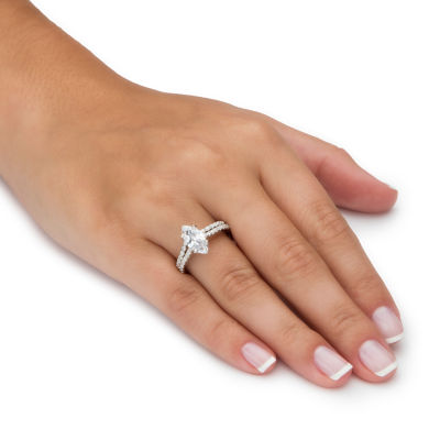 DiamonArt® Womens 2 1/2 CT. T.W. White Cubic Zirconia Platinum Over Silver Bridal Set