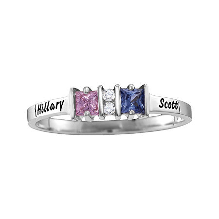 Personalized Womens Simulated 10K Gold Square Cocktail Ring, 8