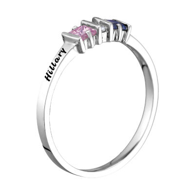 Personalized Womens Simulated 10K Gold Square Cocktail Ring