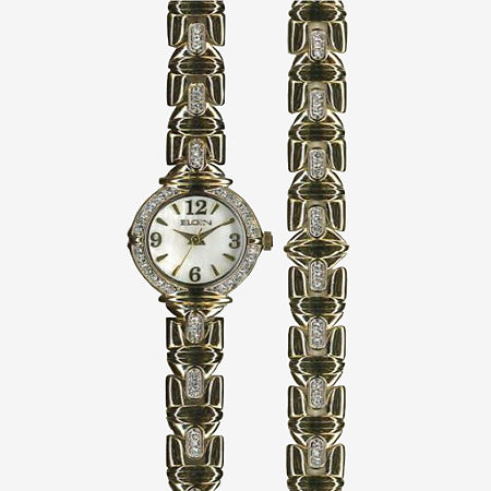 Elgin Womens Two Tone 2-pc. Watch Boxed Set Eg17011st, One Size -  06094180018
