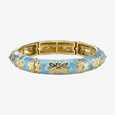 1928 Gold Tone Stretch Bracelet, Color: Turquoise - JCPenney