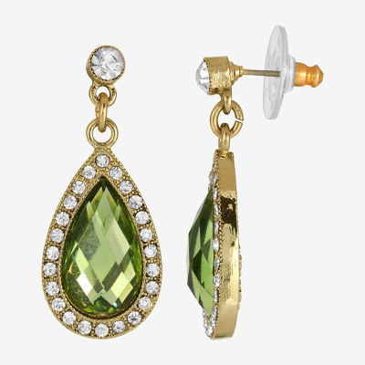 1928 Gold Tone Pear Drop Earrings