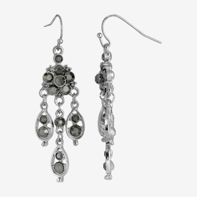 1928 Silver Tone Chandelier Earrings