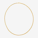 10K Gold 18 - 24 Inch Hollow Rope Chain Necklace