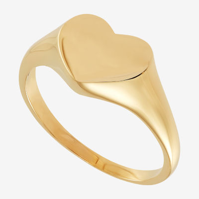 Womens 14K Gold Heart Signet Ring