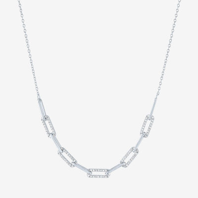 Yes, Please! Womens Lab Created White Sapphire Sterling Silver Pendant