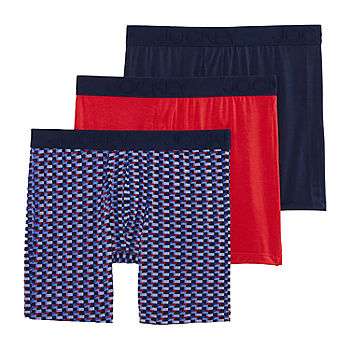 Jockey Ultra Soft Mens 3 Pack Boxer Briefs, Color: Navy Red - JCPenney