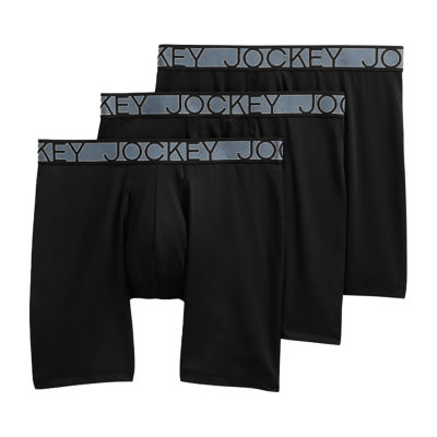 Jockey Active Microfiber Long Leg Mens 3 Pack Boxer Briefs