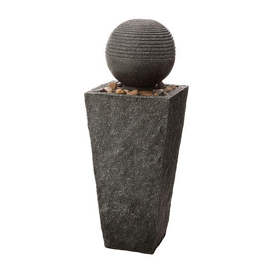 Glitzhome 31.75"H Polyresin Sphere Outdoor Fountain