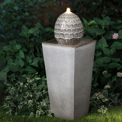 Glitzhome 5.75H Polyresin Sphere Outdoor Fountains
